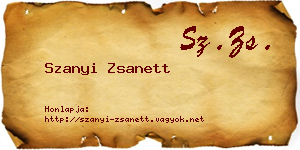 Szanyi Zsanett névjegykártya